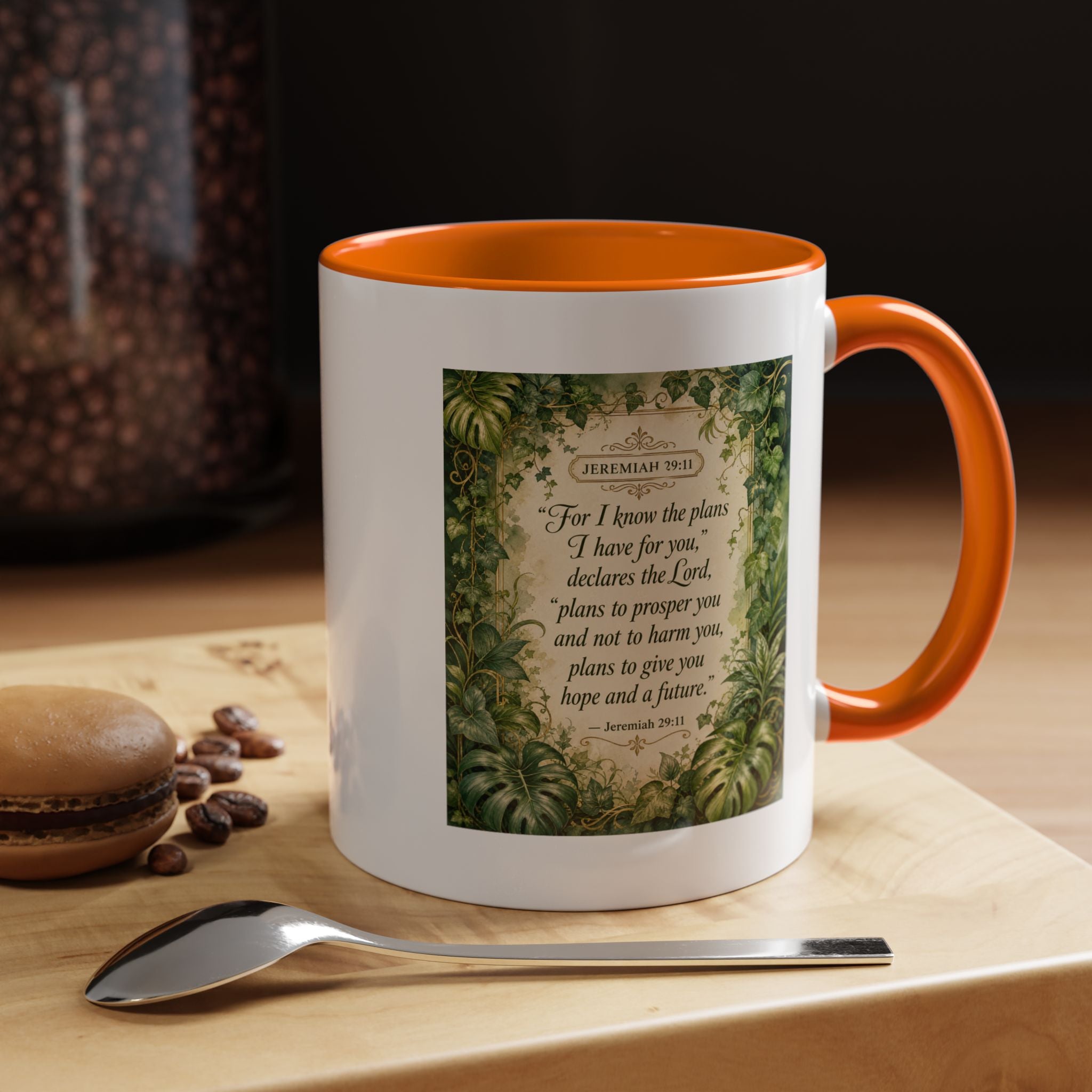 Jeremiah 29:11 Inspirational Coffee Mug – Bible Verse Floral Accent (11/15oz)