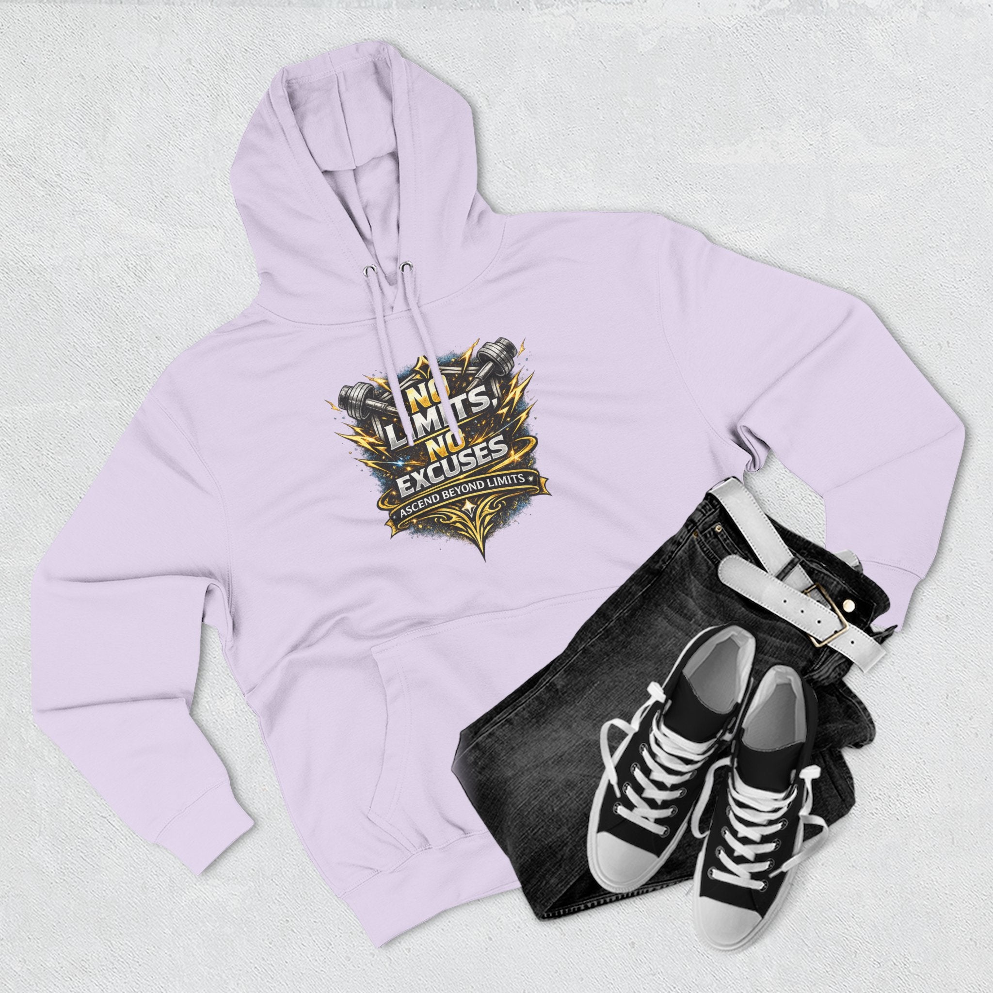 No Limits No Excuses Hoodie — Motivational Athletic Pullover