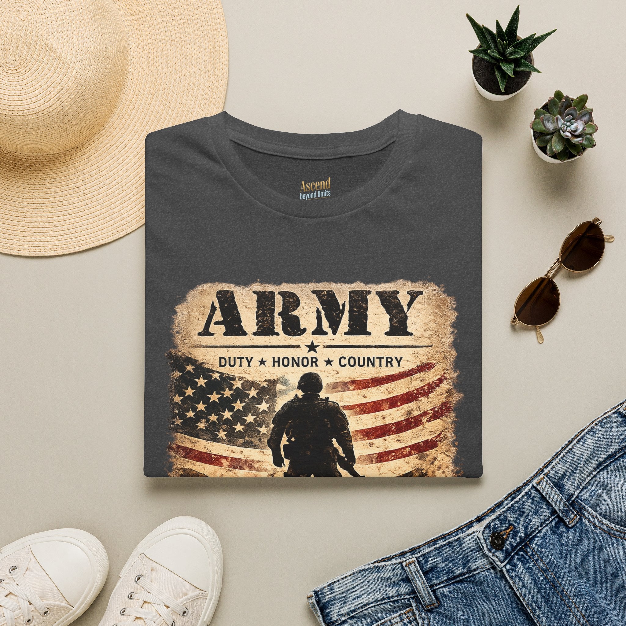 Army Duty • Honor — Patriotic Soldier Flag Tee