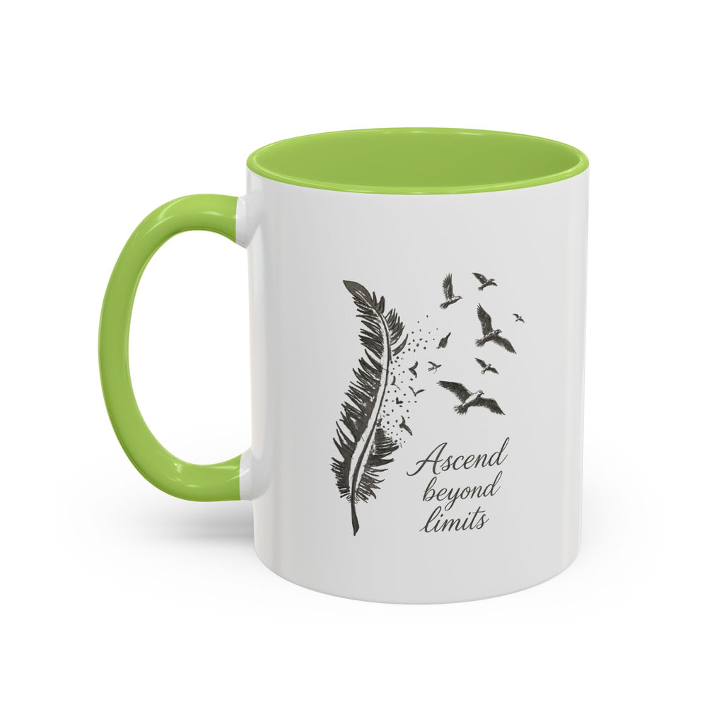 Ascend Beyond Limits- hand sketched feather Coffee-Accent Mug (11/15oz)