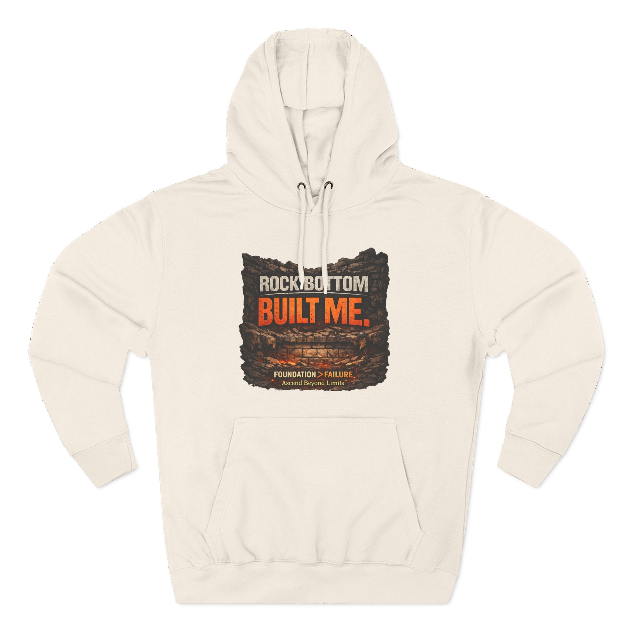 Rock Bottom Built Me Hoodie — Inspirational Recovery Fleece Pullover