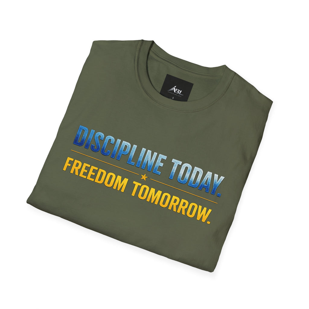 Discipline Today, Freedom Tomorrow T-Shirt — Legacy Mindset Lion Graphic