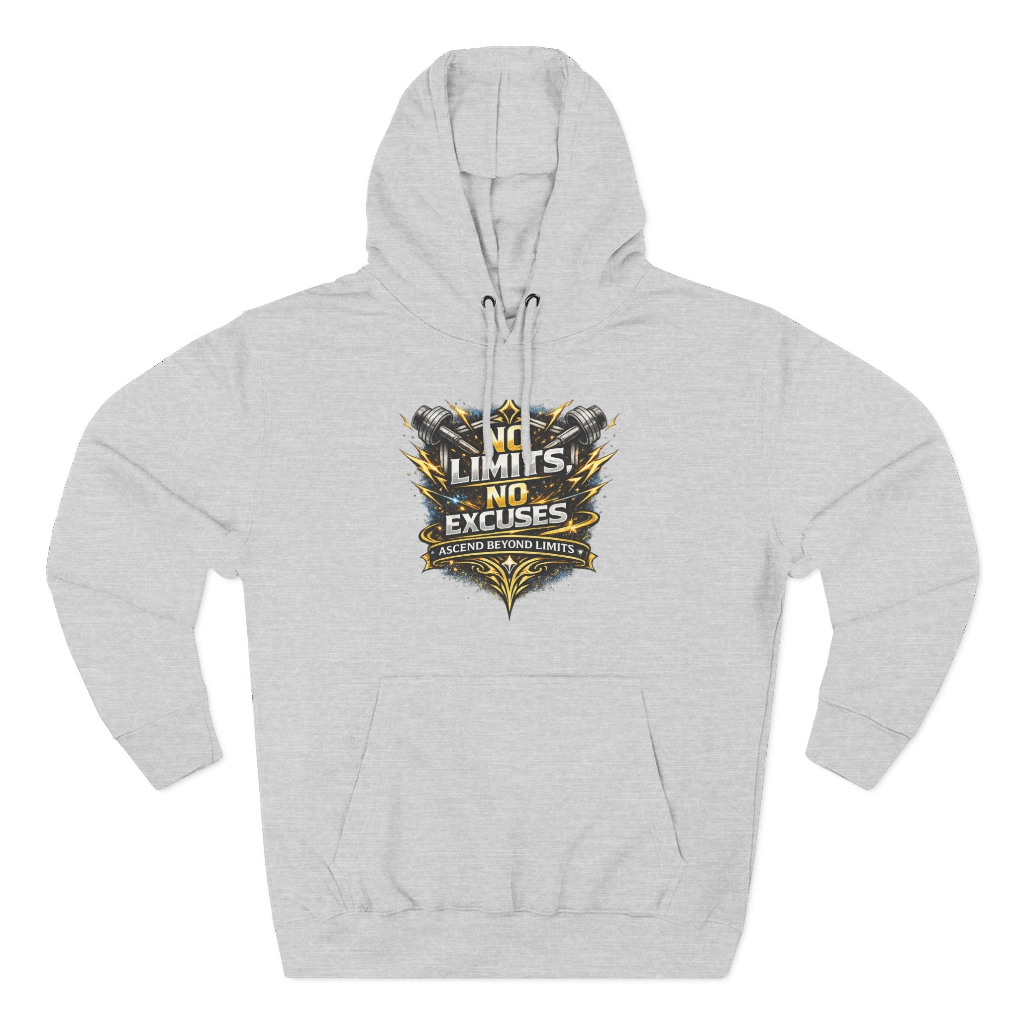 No Limits No Excuses Hoodie — Motivational Athletic Pullover