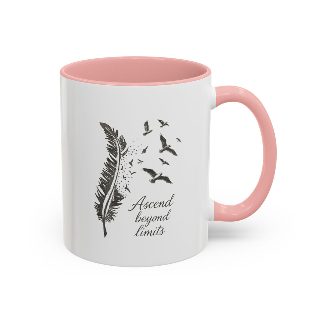 Ascend Beyond Limits- hand sketched feather Coffee-Accent Mug (11/15oz)