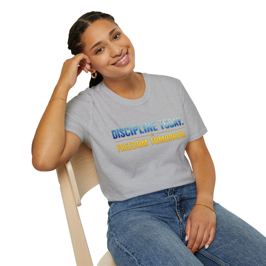Discipline Today, Freedom Tomorrow T-Shirt — Legacy Mindset Lion Graphic