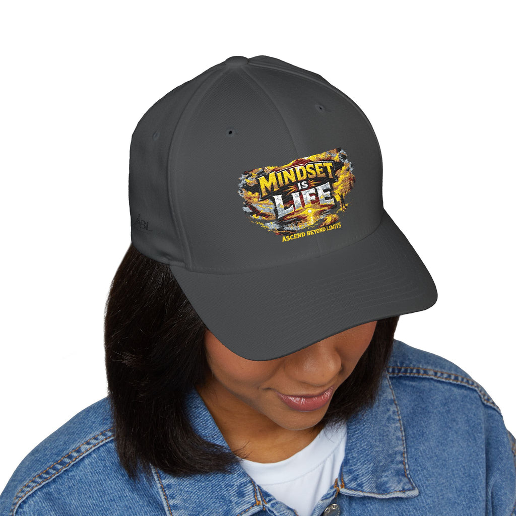 Mindset Is Life Embroidered Baseball Cap — Motivational Hat for Daily Grind & Gifts