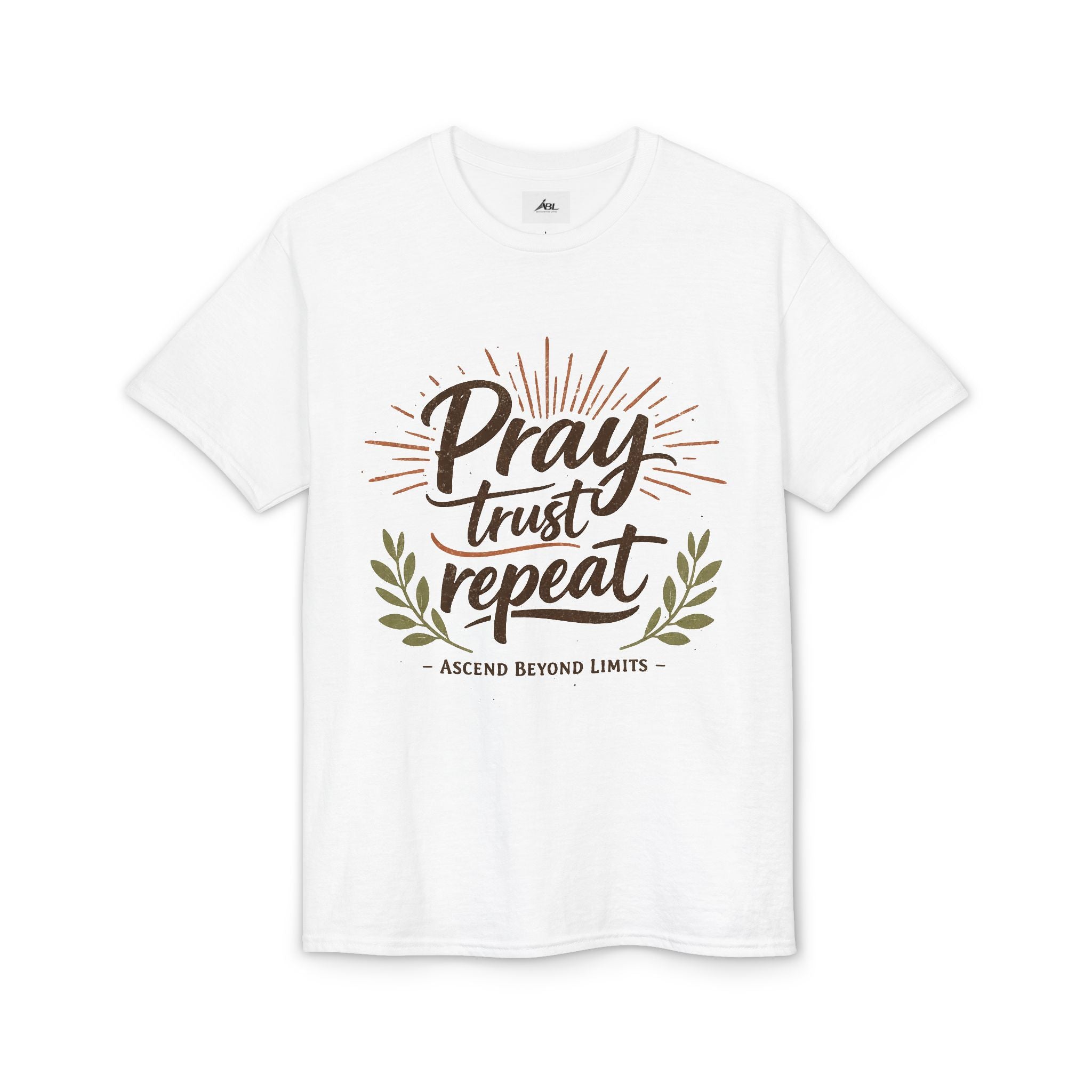 Pray Trust Repeat T-Shirt — Inspirational Christian Faith Tee