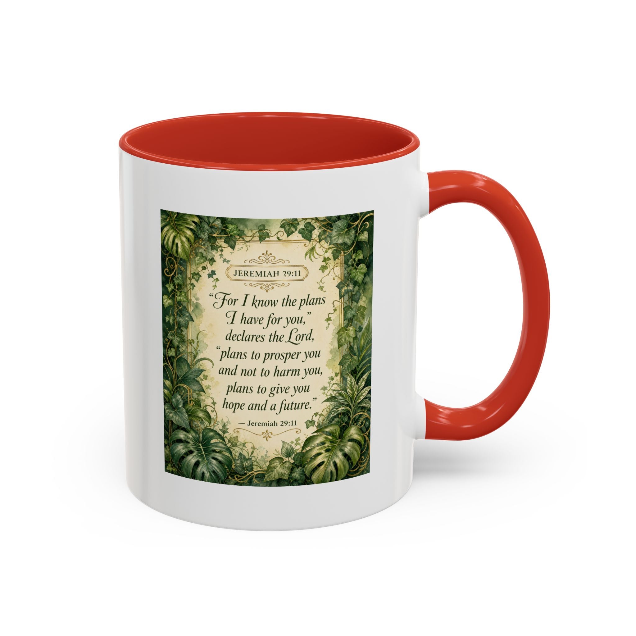Jeremiah 29:11 Inspirational Coffee Mug – Bible Verse Floral Accent (11/15oz)