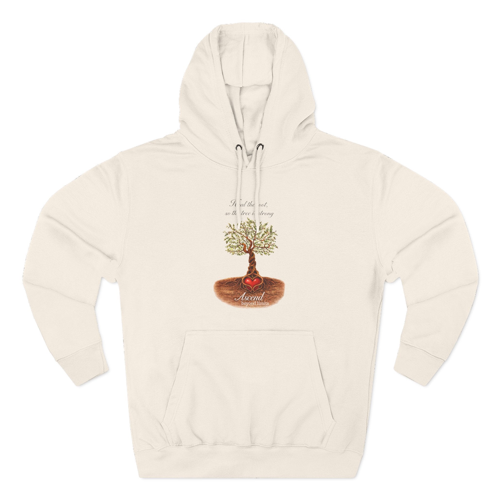 Ascend Beyond Limits Hoodie — 'Heal the Root' Tree Graphic Fleece Hoodie