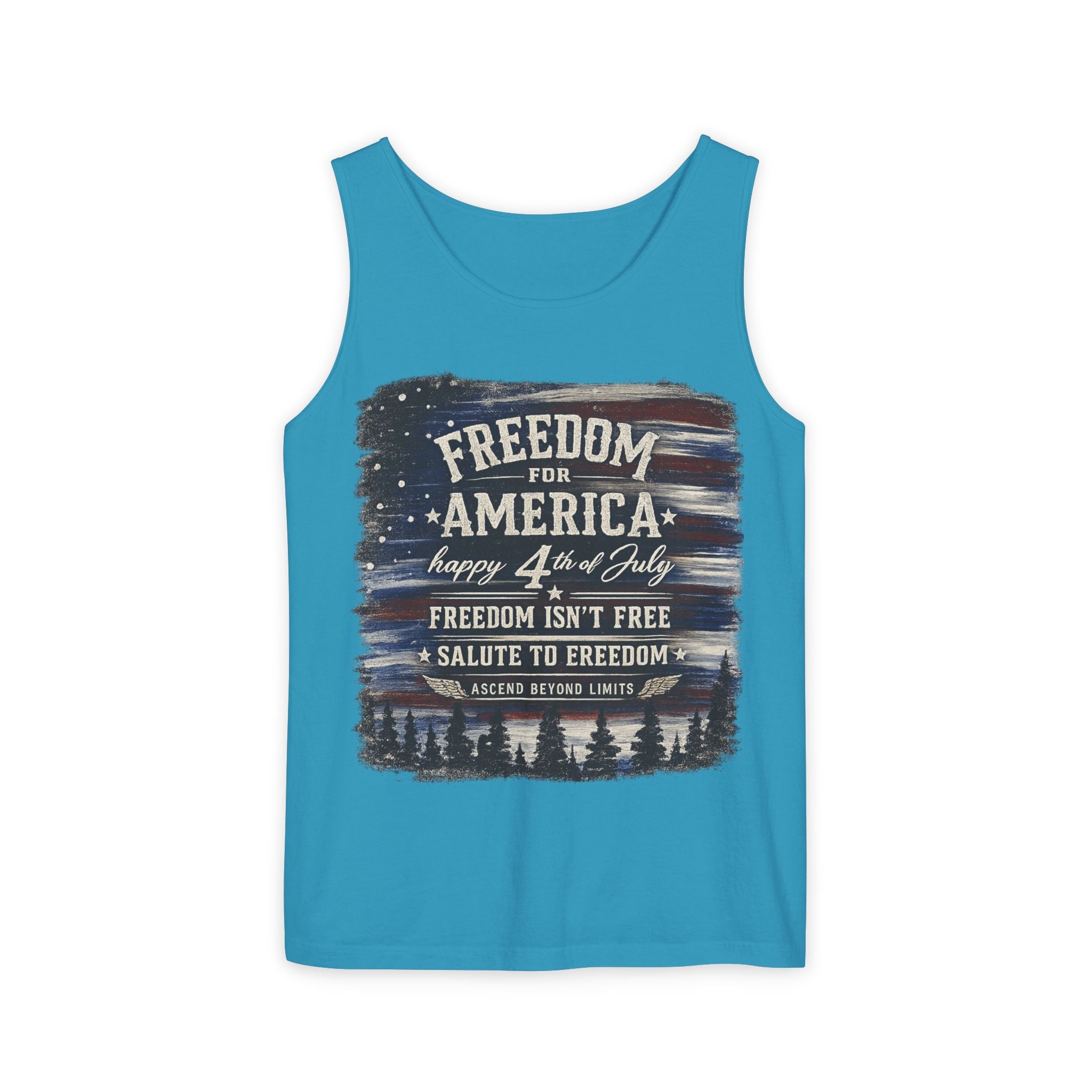 Freedom for America 4th of July Tank Top — Patriotic Salute to Freedom