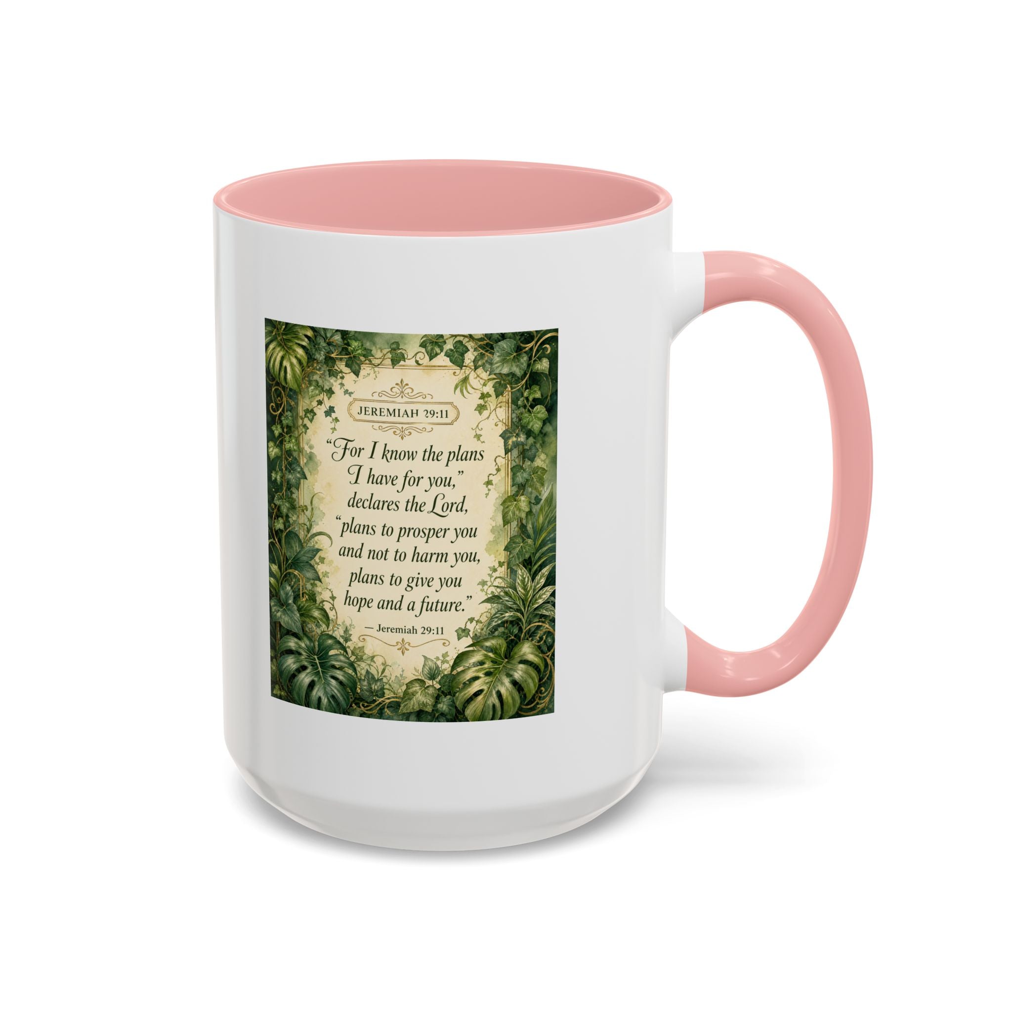 Jeremiah 29:11 Inspirational Coffee Mug – Bible Verse Floral Accent (11/15oz)
