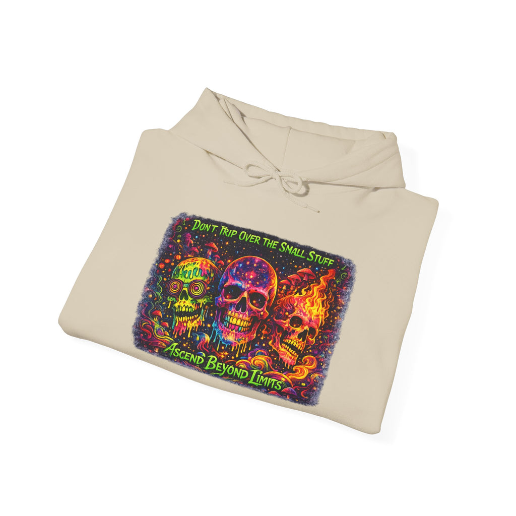 Psychedelic Skull Hoodie – "Faces Beyond Limits" Neon Horror Pullover