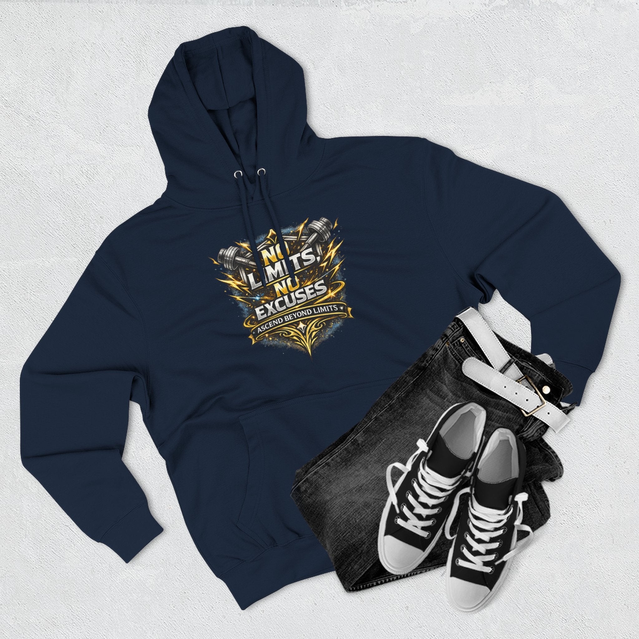 No Limits No Excuses Hoodie — Motivational Athletic Pullover