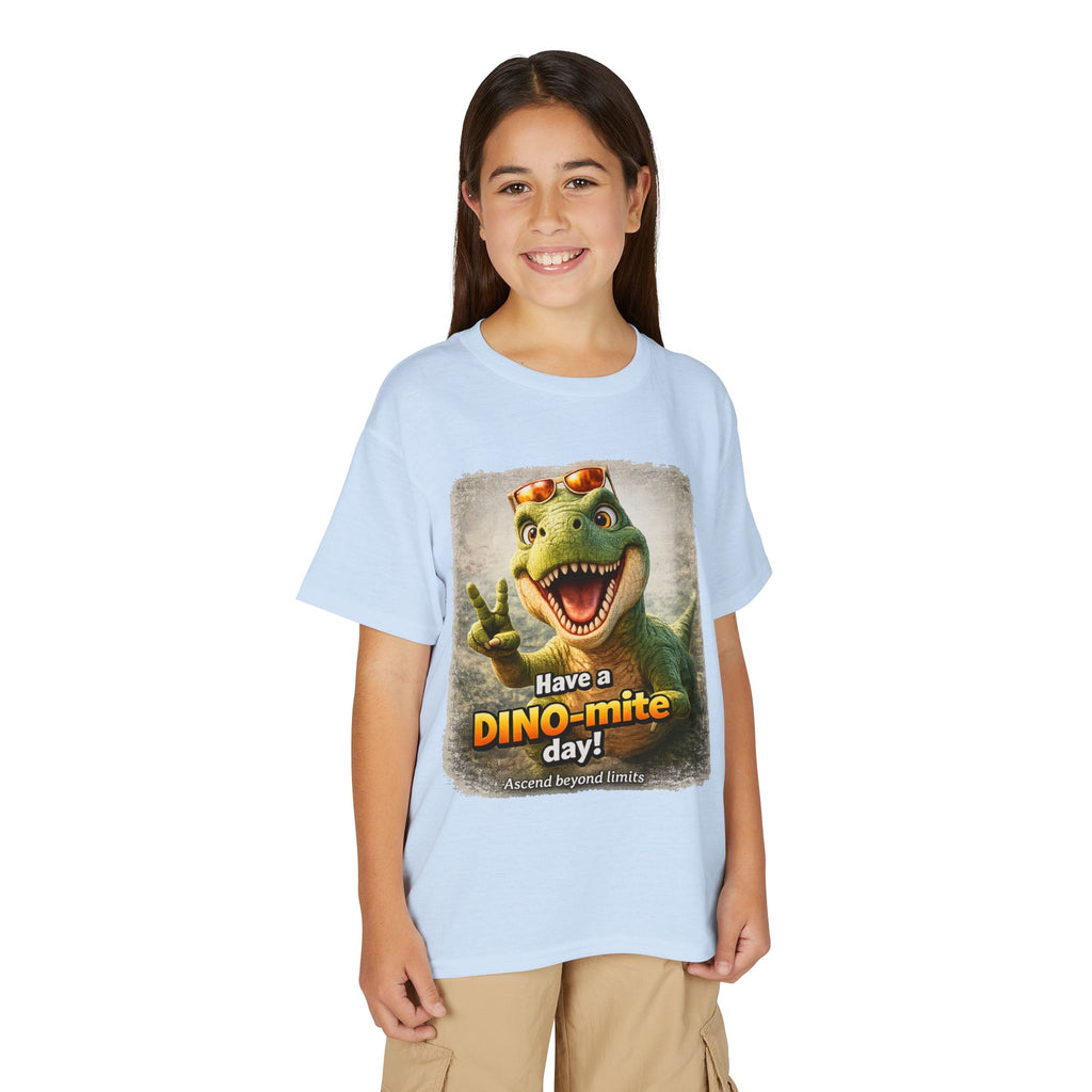 Youth T-Shirt — "Have a DINO-mite Day!" Dinosaur Graphic Tee