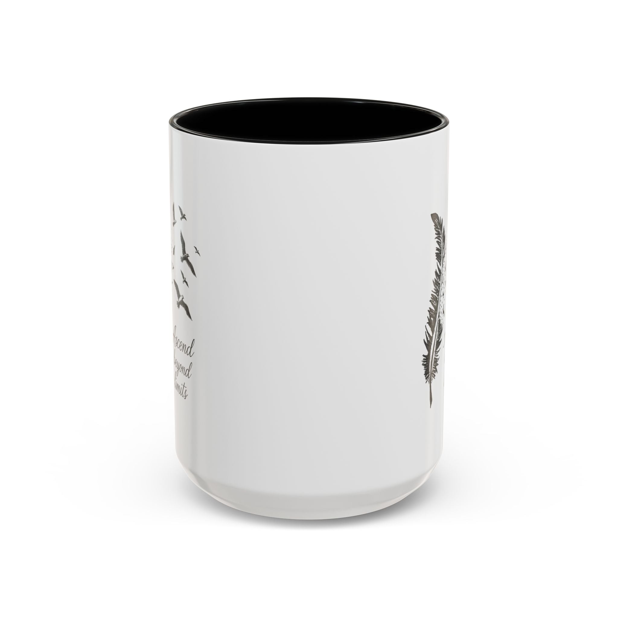Ascend Beyond Limits- hand sketched feather Coffee-Accent Mug (11/15oz)