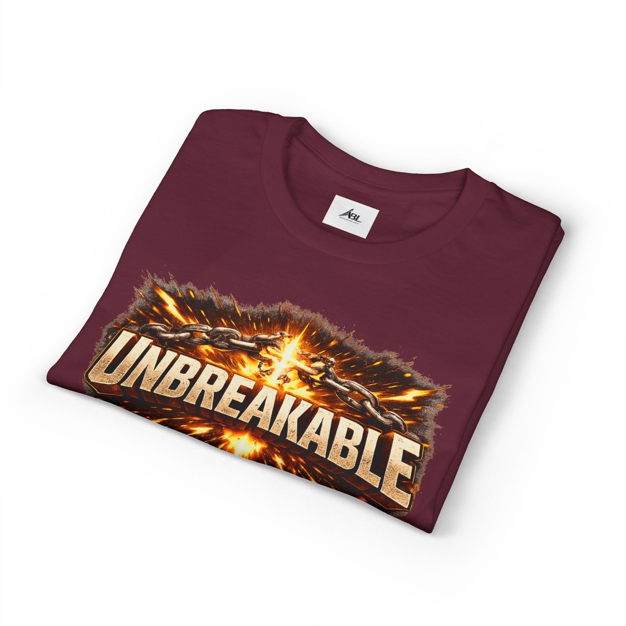 Unbreakable Graphic T‑Shirt — Bold Fireburst Motivational Tee