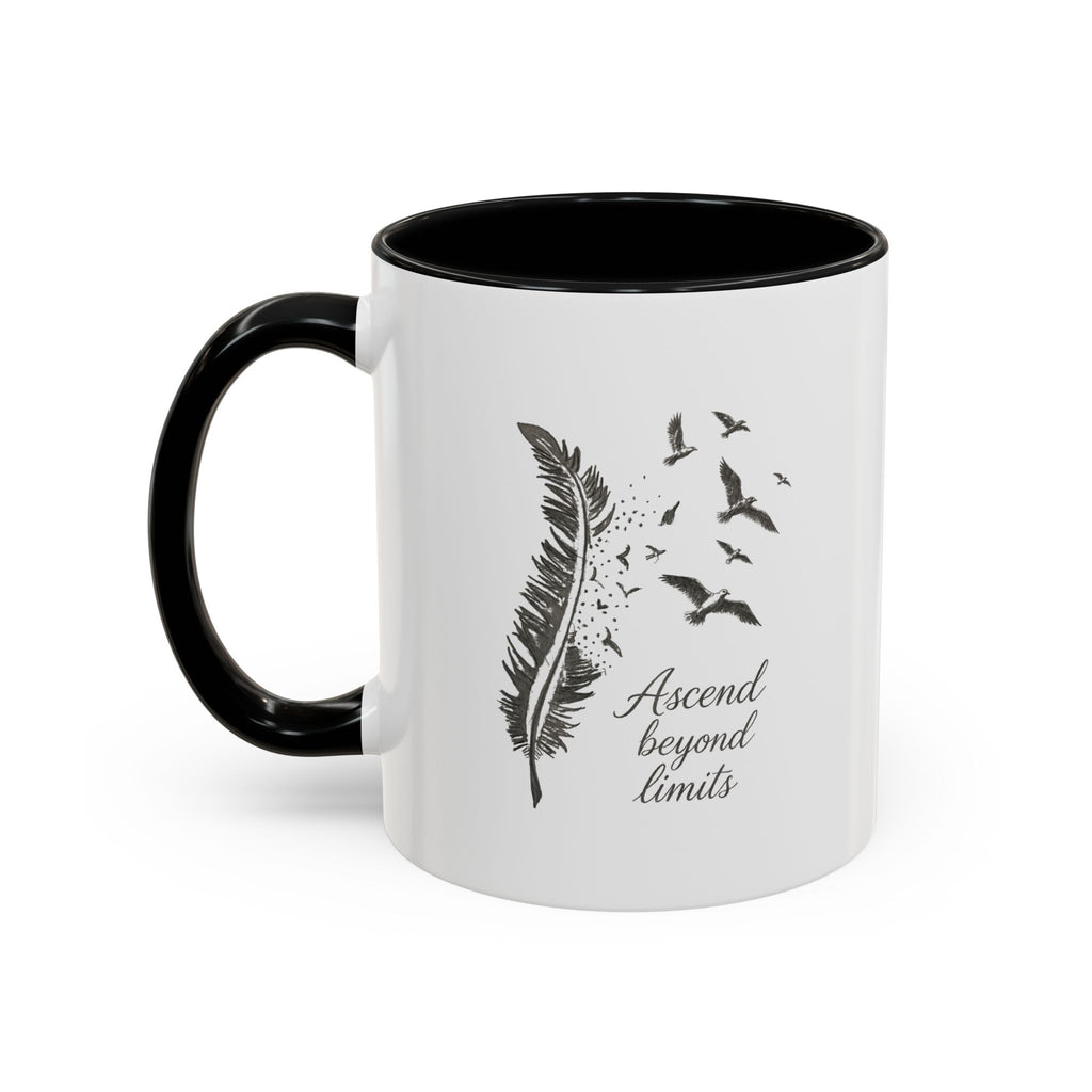 Ascend Beyond Limits- hand sketched feather Coffee-Accent Mug (11/15oz)