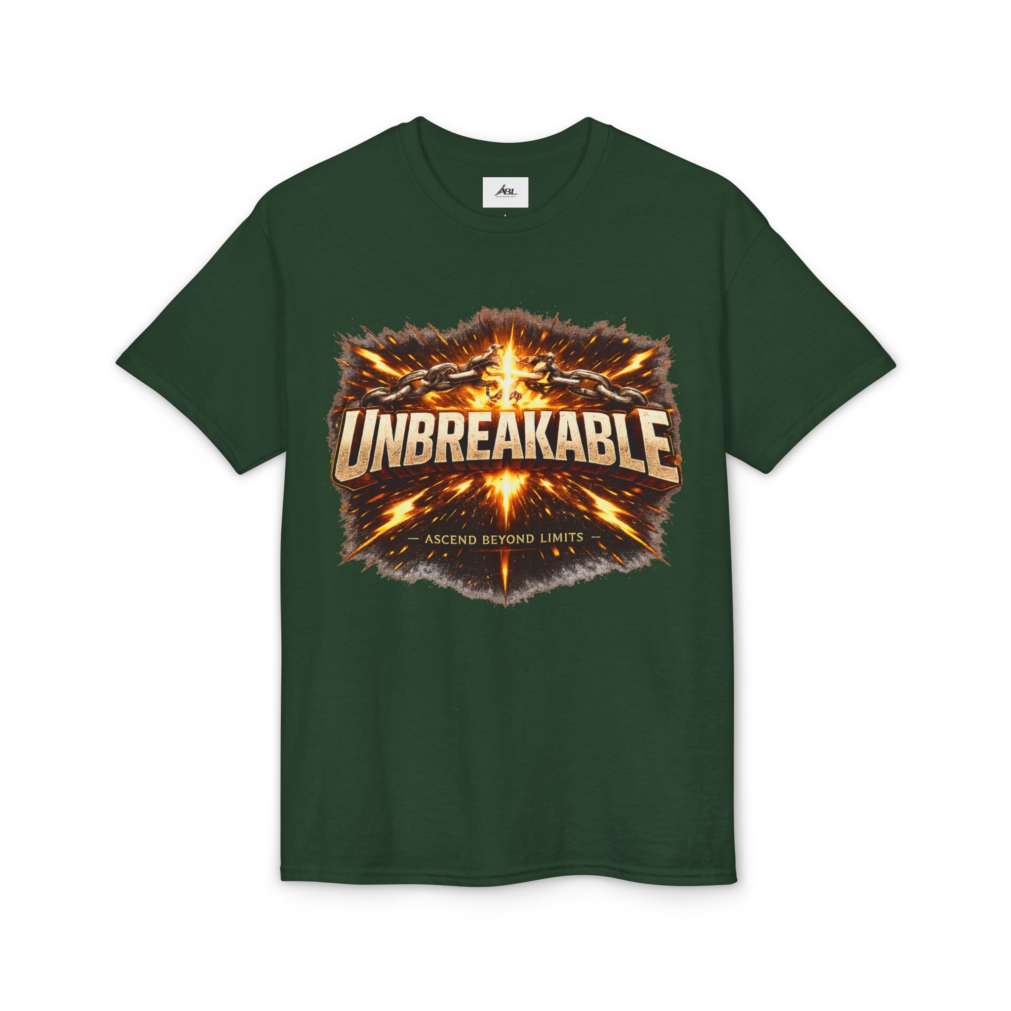 Unbreakable Graphic T‑Shirt — Bold Fireburst Motivational Tee
