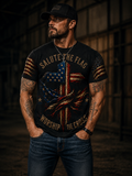 Patriotic Cross Tee – "Salute the Flag, Worship the Cross" All-Over Print