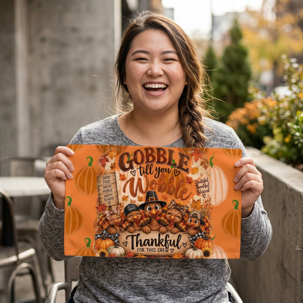Gobble 'Til You Wobble — Thanksgiving Quilted Placemat