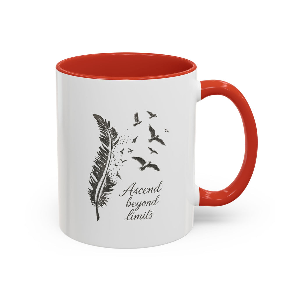 Ascend Beyond Limits- hand sketched feather Coffee-Accent Mug (11/15oz)