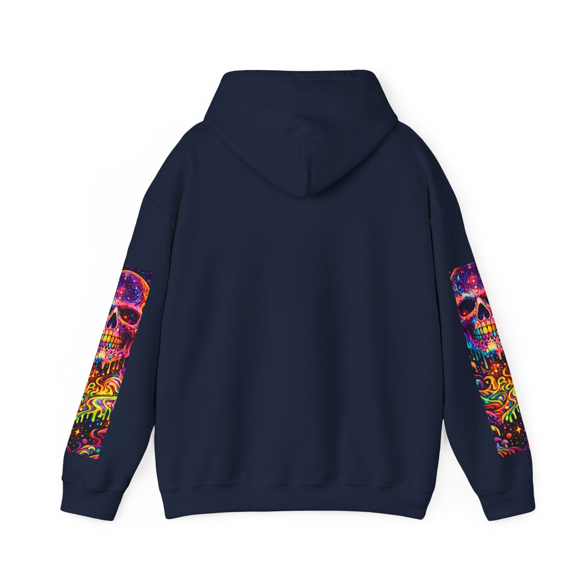 Psychedelic Skull Hoodie – "Faces Beyond Limits" Neon Horror Pullover