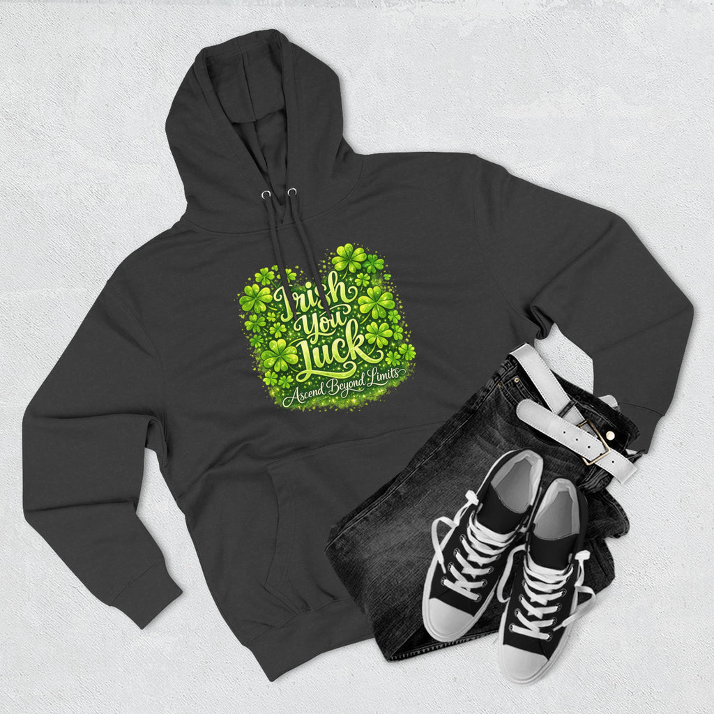 St. Patrick's 'Irish You Luck' Hoodie – Shamrock Clover Graphic Sweatshirt