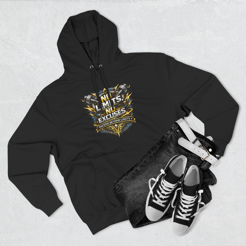 No Limits No Excuses Hoodie — Motivational Athletic Pullover