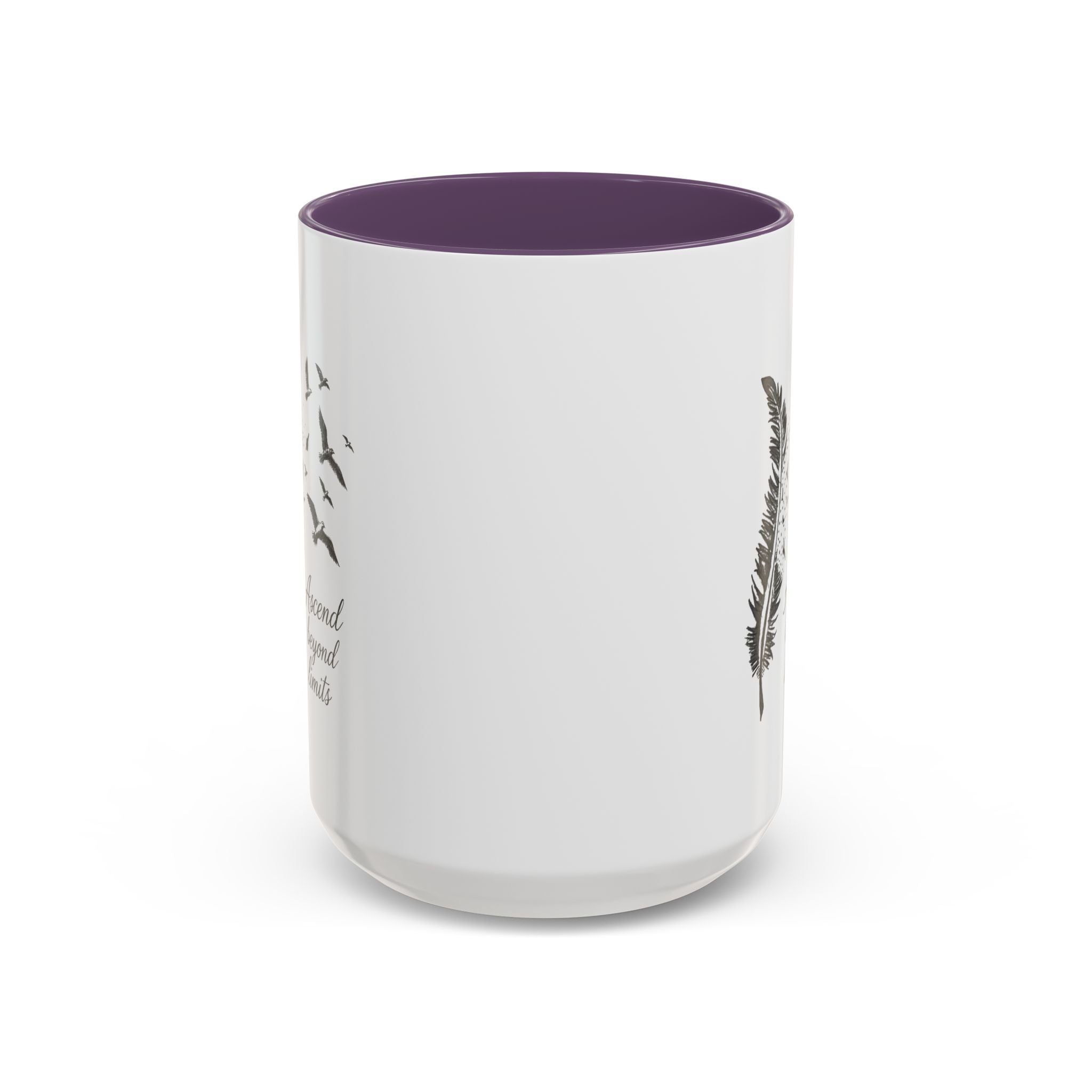 Ascend Beyond Limits- hand sketched feather Coffee-Accent Mug (11/15oz)
