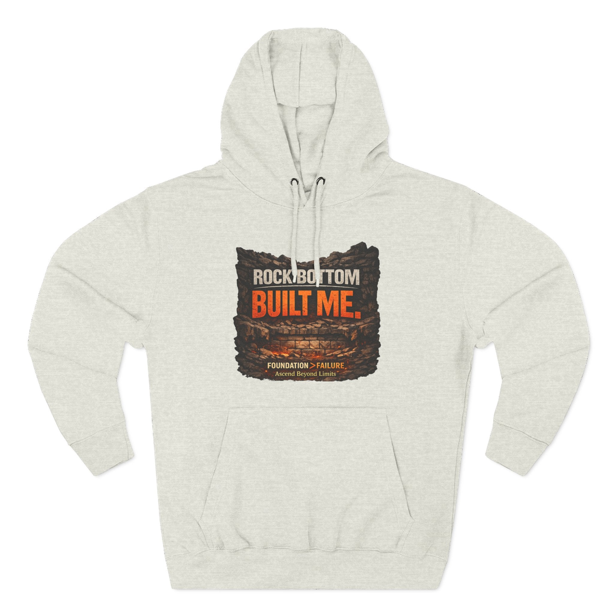 Rock Bottom Built Me Hoodie — Inspirational Recovery Fleece Pullover