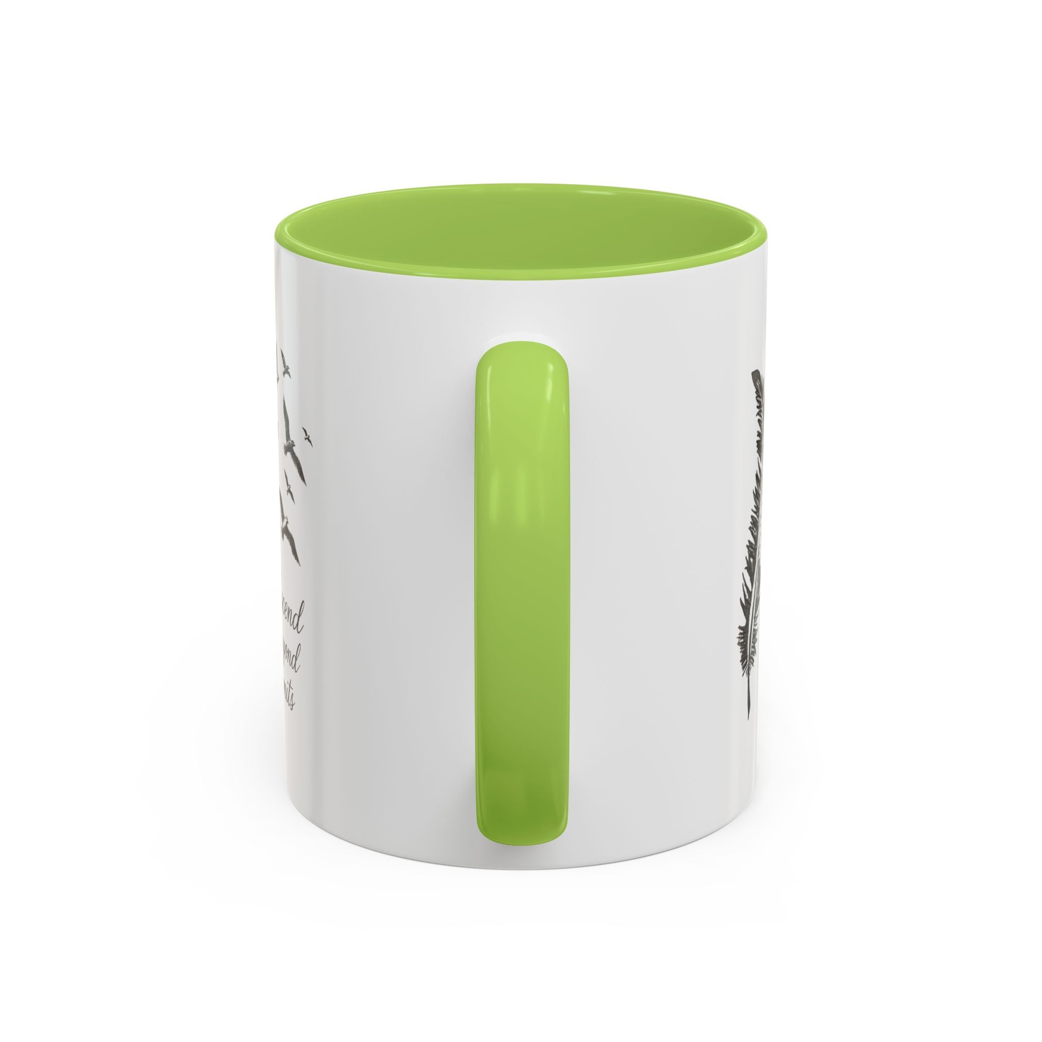 Ascend Beyond Limits- hand sketched feather Coffee-Accent Mug (11/15oz)