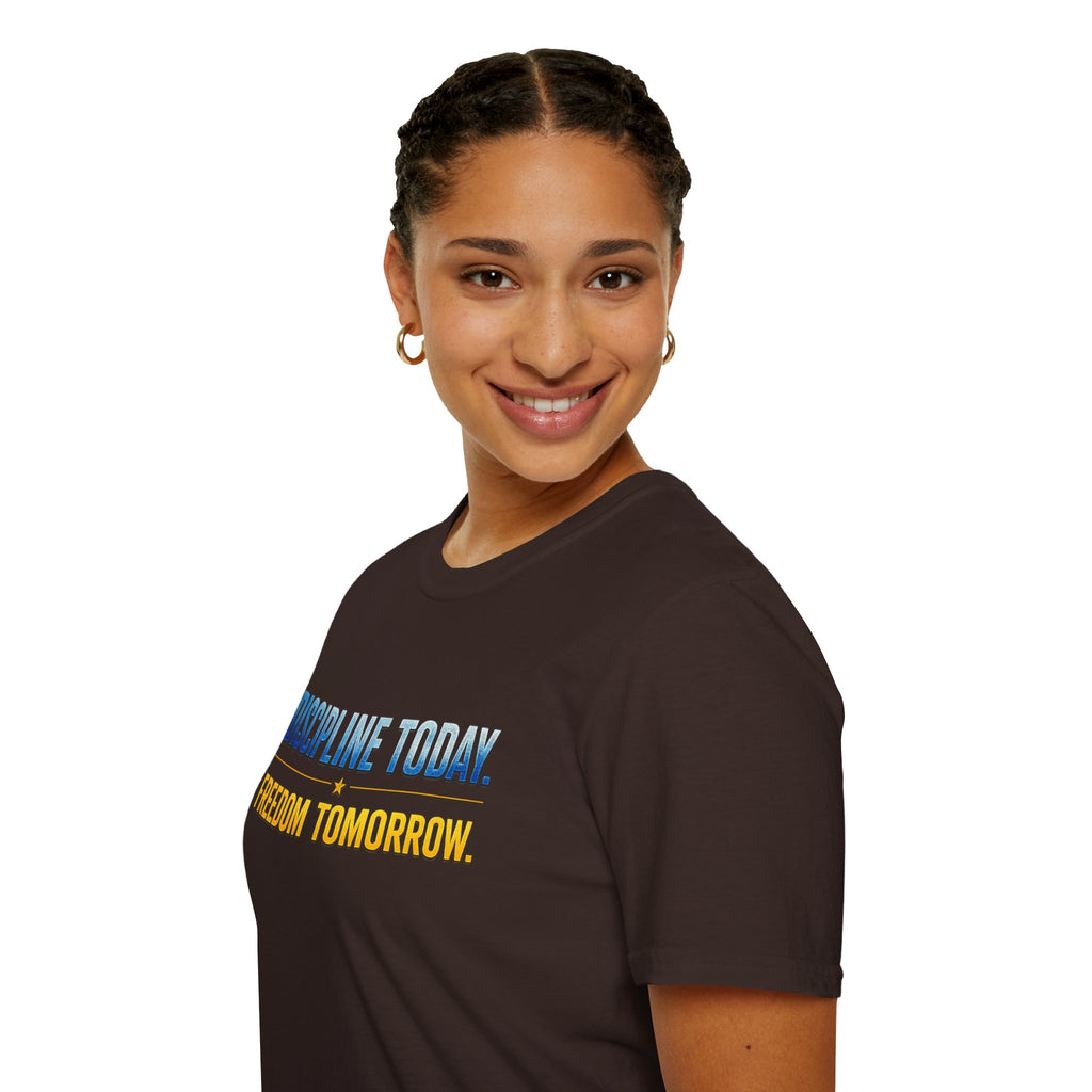 Discipline Today, Freedom Tomorrow T-Shirt — Legacy Mindset Lion Graphic