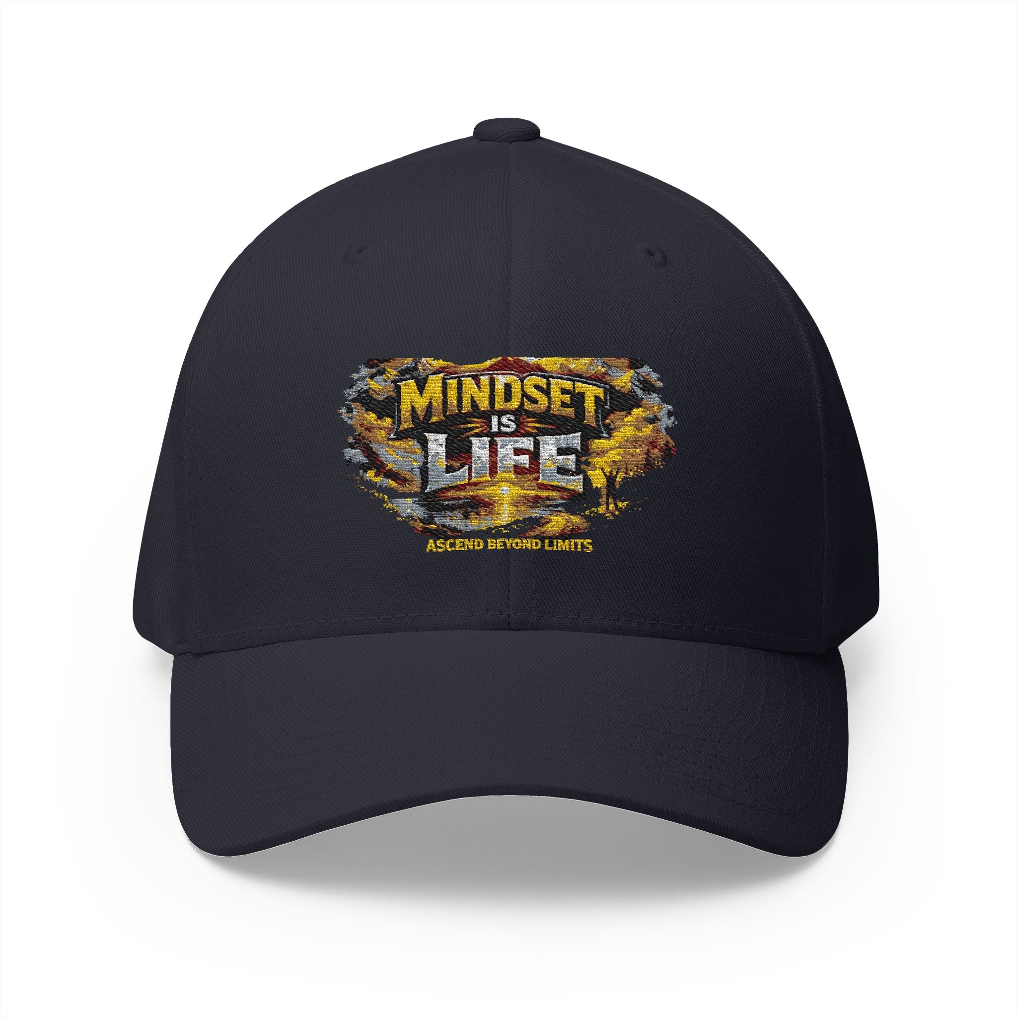 Mindset Is Life Embroidered Baseball Cap — Motivational Hat for Daily Grind & Gifts