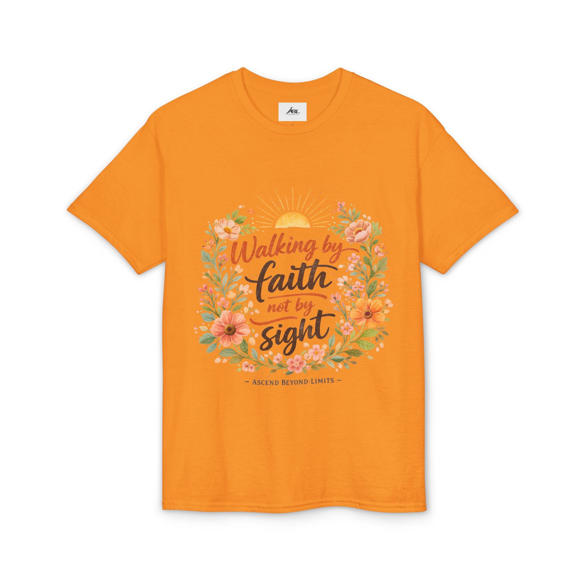 Faith Floral T-Shirt — "Walking by Faith, Not by Sight" Inspirational Tee