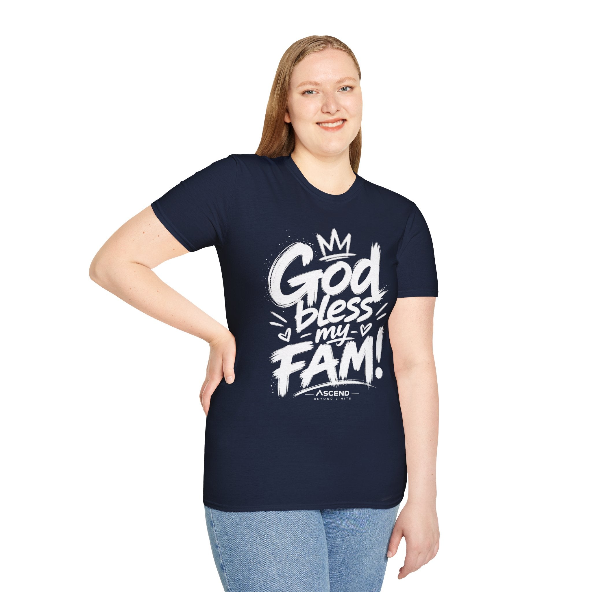 God Bless My Fam T-Shirt — Faith-Based Family Graphic Tee
