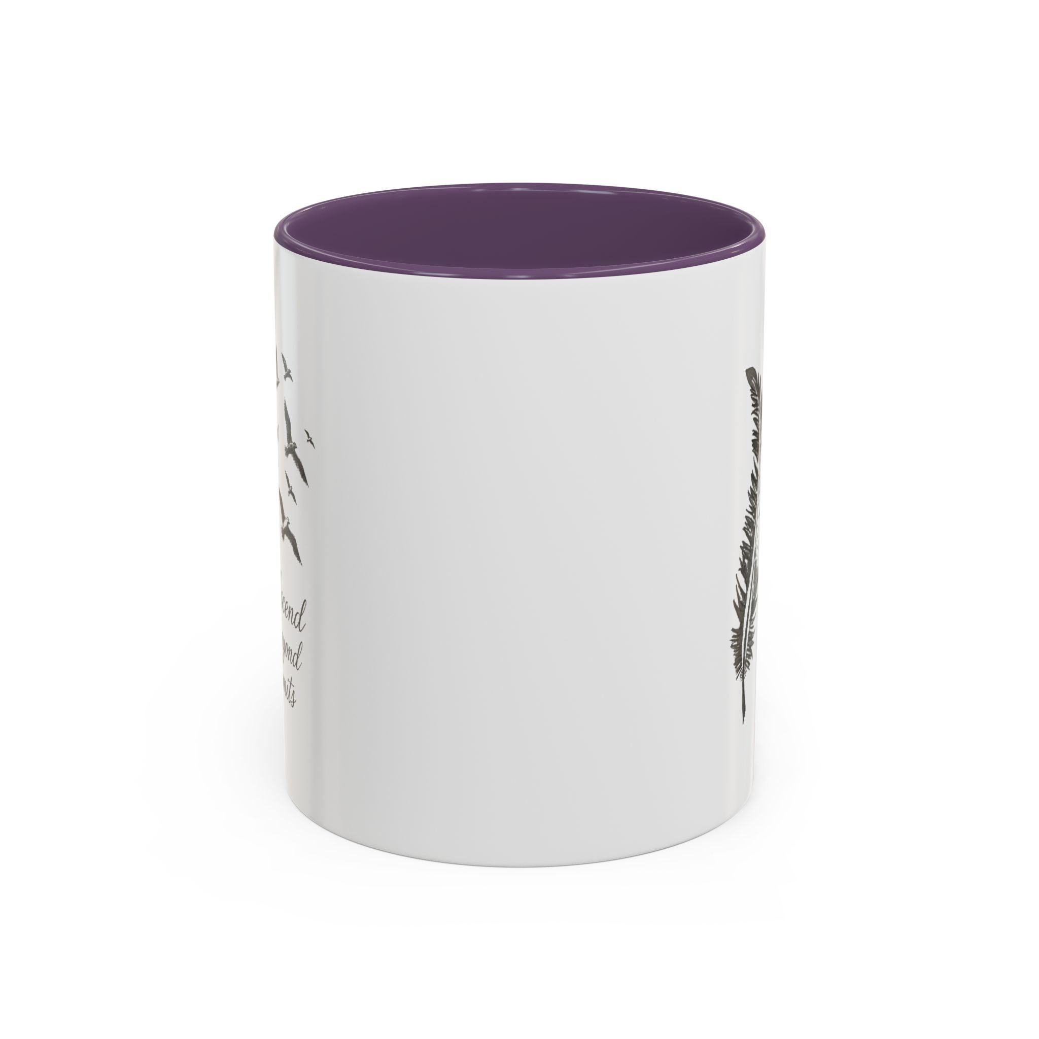 Ascend Beyond Limits- hand sketched feather Coffee-Accent Mug (11/15oz)
