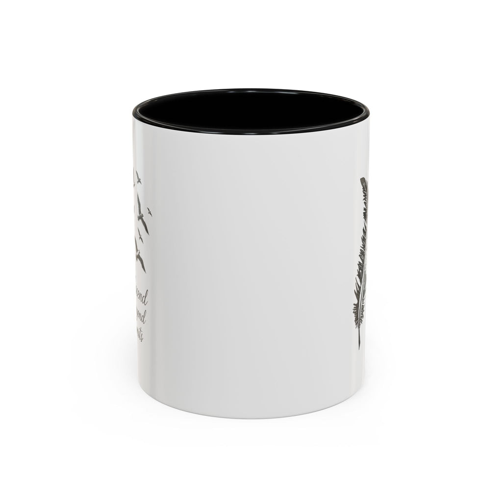 Ascend Beyond Limits- hand sketched feather Coffee-Accent Mug (11/15oz)