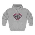 Wifey Leopard Heart Zip Hoodie — Pink Animal Print "Wifey" Full-Zip Sweatshirt