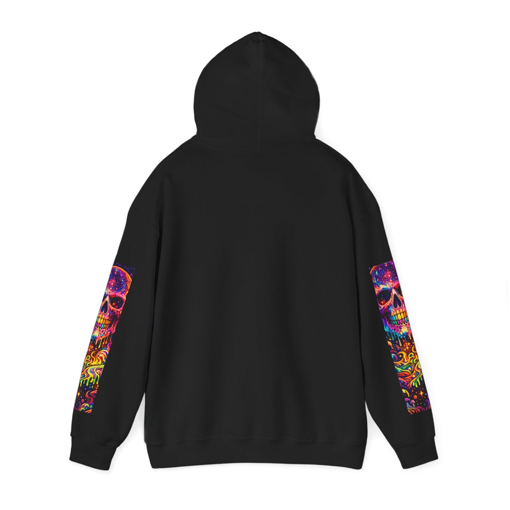 Psychedelic Skull Hoodie – "Faces Beyond Limits" Neon Horror Pullover