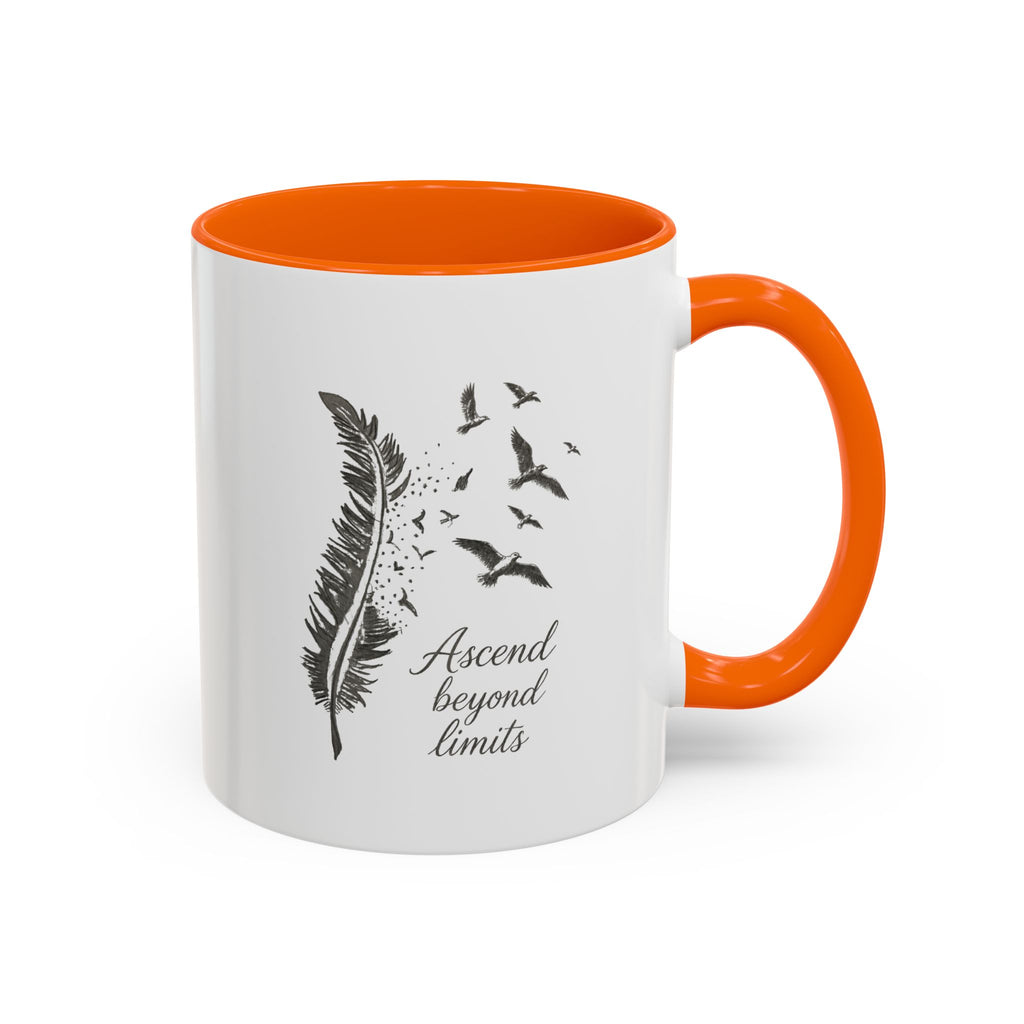 Ascend Beyond Limits- hand sketched feather Coffee-Accent Mug (11/15oz)