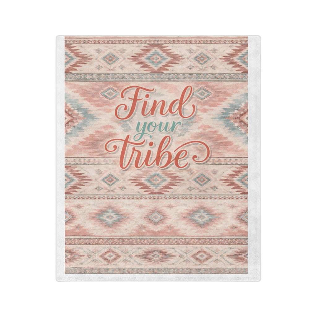 Find Your Tribe Boho Throw Blanket — Southwestern Pattern Velveteen Microfiber