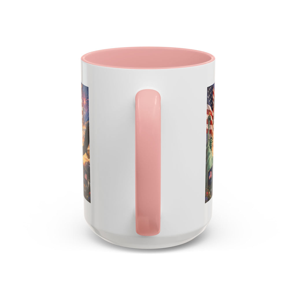 Happy 250th America Coffee Mug — Patriotic Statue of Liberty & Eagle 4th of July Gift