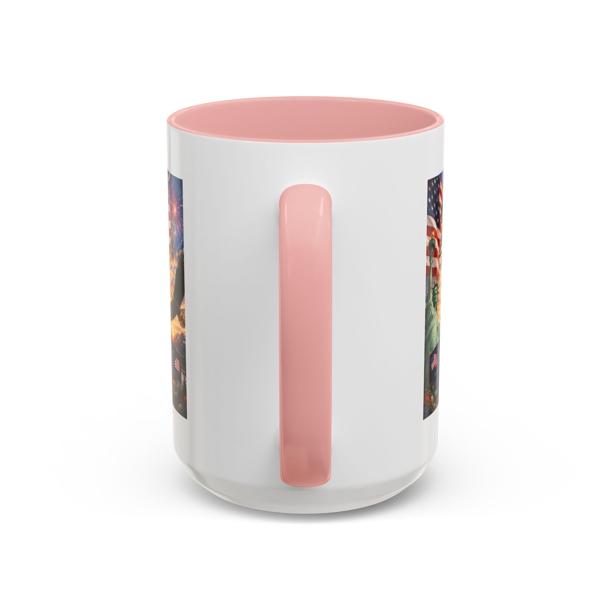 Happy 250th America Coffee Mug — Patriotic Statue of Liberty & Eagle 4th of July Gift