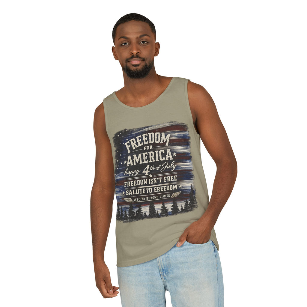 Freedom for America 4th of July Tank Top — Patriotic Salute to Freedom