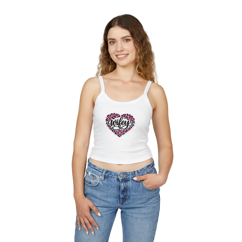 Women's 'Wifey' Leopard Heart Tank Top