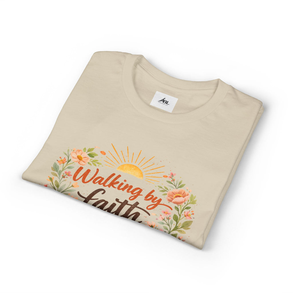 Faith Floral T-Shirt — "Walking by Faith, Not by Sight" Inspirational Tee