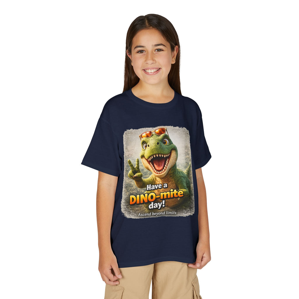 Youth T-Shirt — "Have a DINO-mite Day!" Dinosaur Graphic Tee