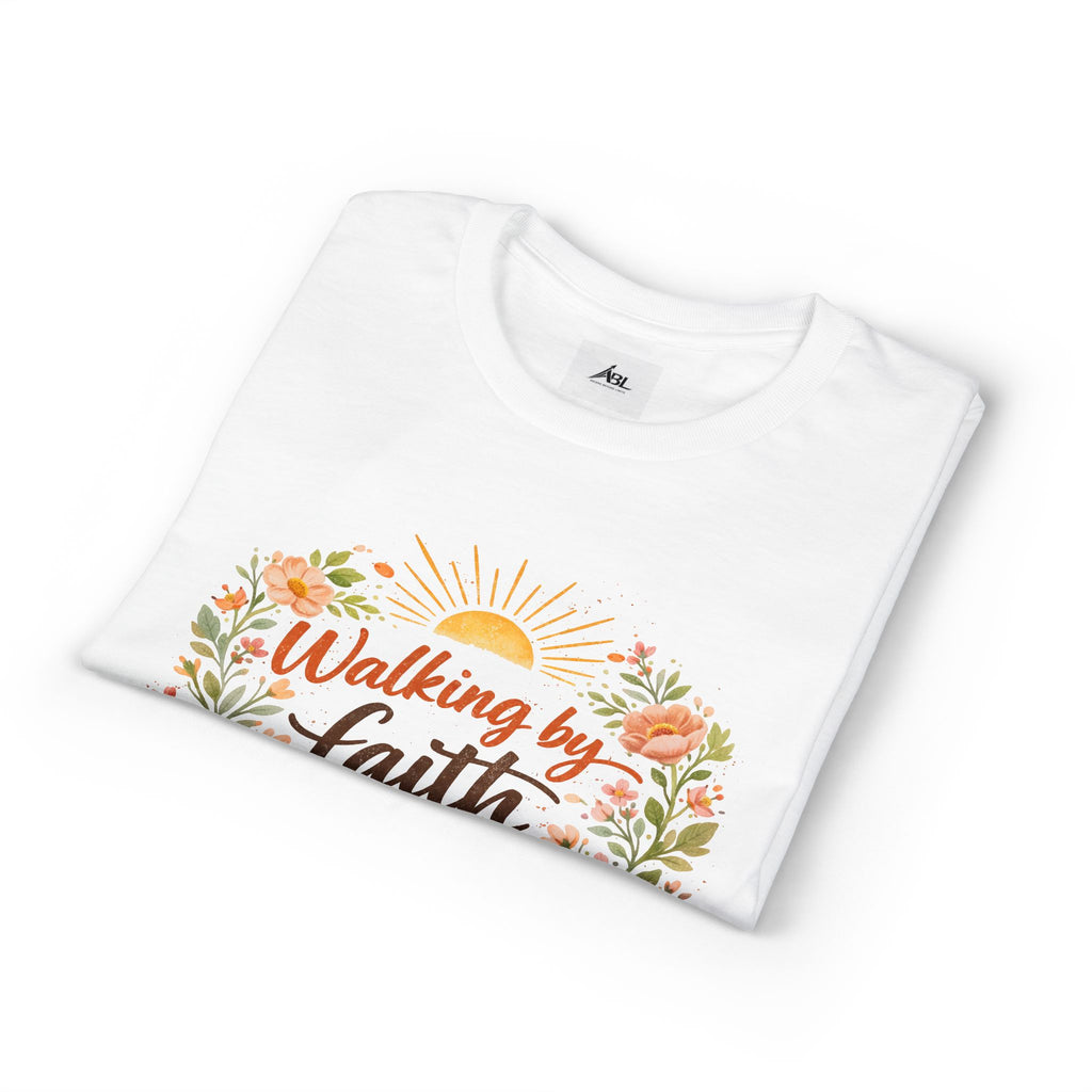 Faith Floral T-Shirt — "Walking by Faith, Not by Sight" Inspirational Tee