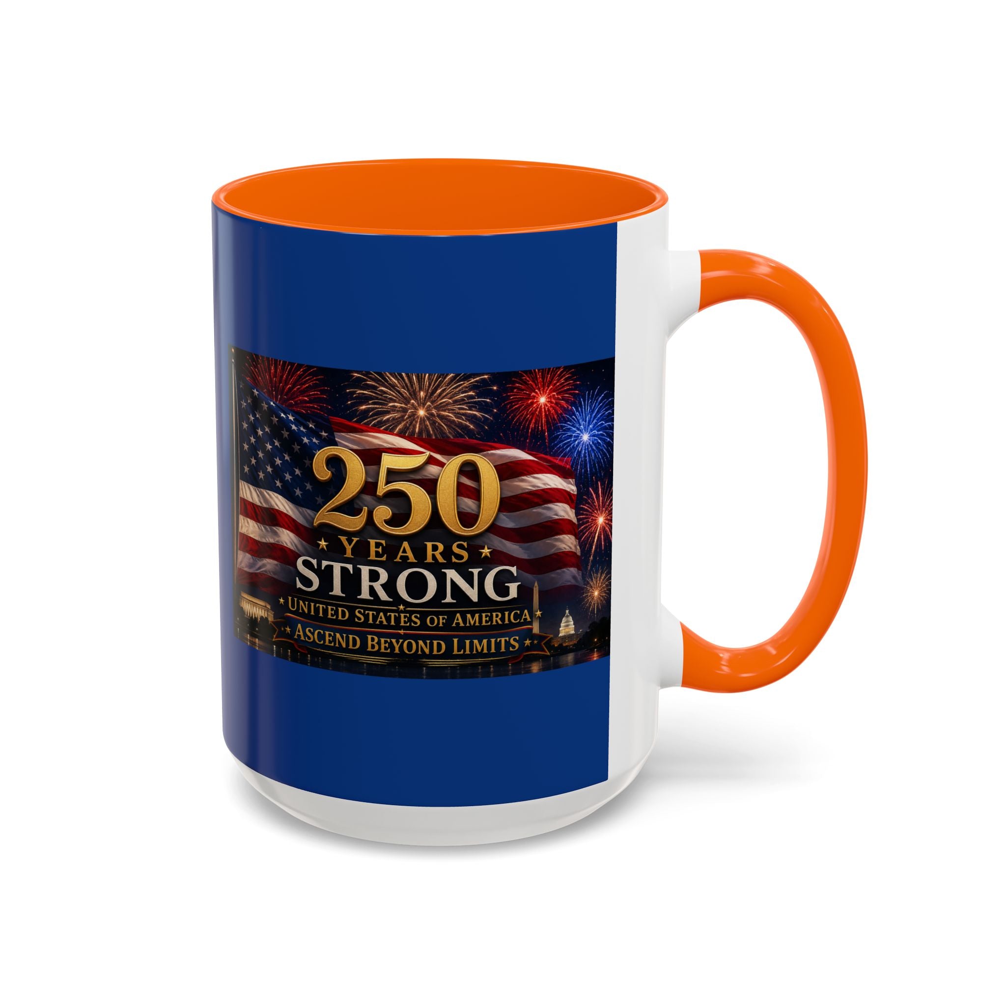 250 Years America Strong Coffee Mug — Patriotic USA Anniversary 11/15oz