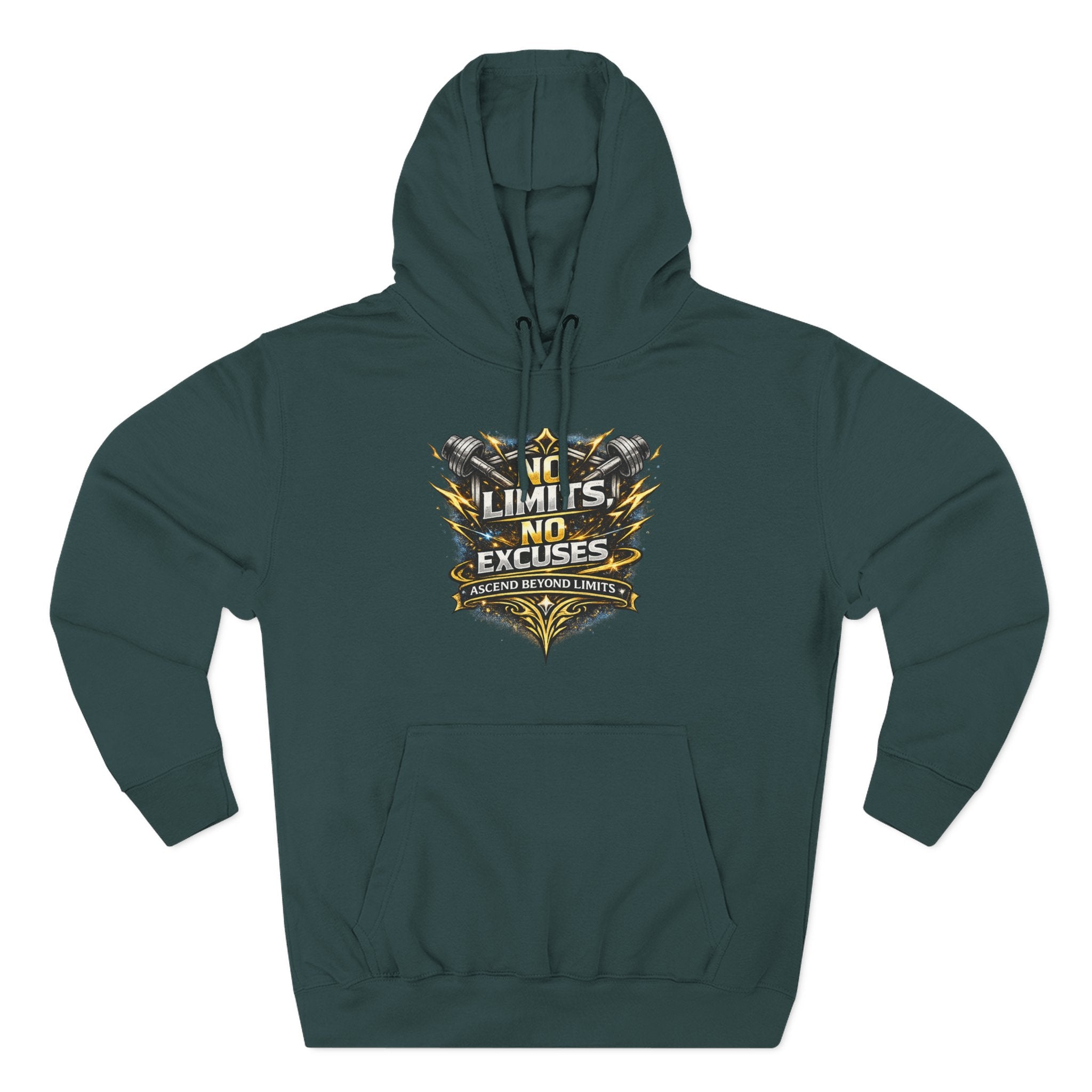 No Limits No Excuses Hoodie — Motivational Athletic Pullover